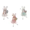 Articles décoratifs de noël, oreilles de lapin mignonnes pour fille avec ailes tenant un bâton de fée, pendentif de poupée, pendentif d'arbre de noël