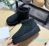 Suede Australische Vrouwen Slipper Kastanje Disquette Shearling Bont Sneeuwlaars Tasman Warme Winter Booties Platform Slides Enkel Schoenen