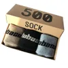 500 Style Men's Crew Socks Man Tide Street Hip Hop Match Tidal Youth Men and Women Plus Size Sock 3 Par Box275z
