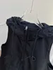 Basic Casual Jurken Designer 23 Mouwloze Capuchon Schuine Zijzakken met Halve Rits Tanktop Jurken met Relaxte Pasvorm, waarbij lichaamsvorm wordt genegeerd 6E41