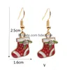 Dangle Chandelier New Christmas Cartoon Womens Drop Earrings Alloy Father Snowman Tree Earring For Ladies Fashion Jewelry Delivery Dh6My