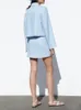 Two Piece Dress Fashion Temperament Women's Linen Short Casual Blazer Culottes Set 230914