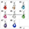 Pendant Necklaces Luxury Tear Of Angel Crystal For Women Water Drop Drip Sier Chains Designer Fashion Jewelry In Bk Delivery Pendants Dhkea