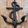 8 Pieces Rustic Cast Iron Anchor Hook Wall Hanger Decor Nautical Towel Coat Holder Nautical Ocean Beach Cottage Door Vintage Brown204S