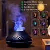 Humidifiers Kinscoter Volcanic Aroma Diffuser Essential Oil Lamp 130ml USB Portable Air Humidifier with Color Flame Night Light L230914