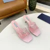 Women Designer Slides Slippers Sandals Multicolor Quilted Nappa Transparent Leather Sabots Mules Shoes Lady Low High Heel Sandal Summer Airdunk Slide Rubber Sole