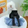 Vêtements pour chiens Charmante robe pour animaux de compagnie avec nœud papillon facile à mettre en place luxe pour les petites fêtes d'Halloween