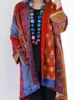 Femmes tricots t-shirts Vintage coton lin lâche Style ethnique imprimé tricoté Cardigan grande taille à manches longues manteau automne hiver rétro pull 230914