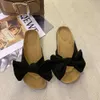 Slippers Women's 2022 Summer Platform Sandals Bow Tie Design Red Female Beach Cozy Open Toe Flat Plus Size 44