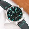 Projektant Mężczyźni IWCSS Watch Iwcity Pilot Chronograph Na rękopis FPT7 Najwyższej jakości ruch mechaniczny Pełny 6pin Funkcja Data pracy