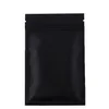 Högkvalitativ 100 X Metallic Mylar Ziplock Bags Flat Bottom Black Aluminium Foil Small Zip Lock Plastic Bags340w