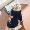 Kattenkostuums Herfst en winter Dierenkleding Mode Capuchon met trekkoord Kleine middelgrote hond Trui met print Chihuahua Yorkshire Poedel
