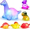 Spinning Top Light Up Floating Dinosaur Bath Toys Set for Baby Toddler Nephew in Birthday Christmas Easter Great Water Bathtub Shower Toy 230914