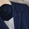 Robe de deux pièces d'été haut de gamme jupe rayée costume ensemble pour femmes à manches courtes blazer mini bureau dames 2 pièces vêtements de travail d'affaires français 230914