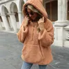 Maglioni da donna Felpe con cappuccio invernali calde da donna Felpe in pile Manica lunga Zip allentata Pullover solidi con tasca Comodo quotidiano Alta qualità