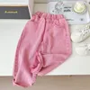 Conjuntos de roupas 2023 Outono Crianças Bebê Meninas 2 PCS Roupas Set Algodão Malha Manga Longa Suéteres Denim Calças Rosa Terno Criança Outfits 230914