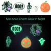 Shoe Parts Accessories L Halloween Clog Charms Bk Skl Pumpkin Sandals Decoration Pins Glowing Kids Boy Girl Adt Men Women Horror Spo Otblm