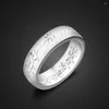 Bagues de cluster Vintage Mode 925 Sterling Argent Antique Écriture Lettre Bague Punk Pour Femme Homme Personnalité Bijoux À La Main Cadeau