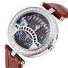 Wristwatches Women's Watch Leather Luxury Temperament Inlaid Diamond Gift For Lovers Valentine's Bridge Dating Beautiful