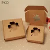 5 pièces boîte de papier Kraft creux boîte en carton de papier brun carton petites boîtes d'emballage de cadeau artisanat boîte de bonbons de savon fait main 3 tailles 261t