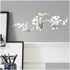 Mirrors Acrylic Mirror Wall Sticker Removable Flower Decals 3D Stickers For Home Living Room Bedroom Decorationmirrors Mirrorsmirrors Dhqlr