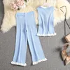 Dwuczęściowa sukienka alfalmoda w stylu bez rękawów Top Mid Calf Pant Fashion 2pcs Letni zestaw dam