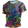 Men's T Shirts Summer T-Shirts 3D Print Short Sleeve Tops Bohemian Shirt For Man Streetwear Oversized Tee Men Vintage Clothing