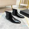 Bottines en cuir verni à talon de styliste pour femmes, chaussures habillées de luxe, douces et confortables, doublure en cuir, 2023