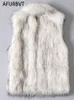 Fourrure Femme Fausse Fourrure Hiver Fausse Fourrure Femmes Gilet Manteau Lâche Chaud Femmes Gilet Épaissir Hiver Veste Sans Manches Femme Blanc 230915