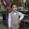 Официальная одежда для мальчиков с кольцами, жилет, брюки для смокингов, детская одежда для свадебной вечеринки, детский костюм, комплект для мальчика, жилет, брюки, Bow284M