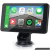 Auto-Video 9-Zoll-tragbarer drahtloser Carplay-Monitor Android-Stereo Mtimedia Bluetooth-Navigation mit Rückfahrkamera Drop Delivery Aut Dh6Rf