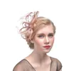 Coiffures 85lb mariage mariée fascinateur chapeau volants fleur plume thé fête femmes filles pince à cheveux paillettes strass vintage ba245d