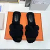 Designer slippers Fur Slides Sandals women flat slipper Fashion outdoor shoes womens trainers deep navy blue chocolate white black khaki mint brown mens Sneakers