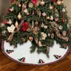 Décorations de Noël OurWarm 48in Jupe d'arbre pour Noël Décoration tricotée Sous Ornement Tapis Année Décor à la maison