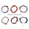 女性のためのビーズ韓国天然石のブレスレットMticolor Healthy Healing Crystal Quartz Elasticity Bangleファッションジュエリー