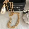 collction item c mashing pendant necklace for party wear lear stone necklace Classic Pearl C Gift Party Gift with VIP Car267s