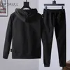 Мужские спортивные костюмы Man PP Plein Hoodie Набор с длинными рукавами 100% хлопок Хип-хоп Trend Повседневная повседневная пробежка с круглым вырезом Спортивная одежда Дышащая спортивная одежда 230914