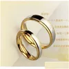 Couple Rings High Quality New Arrival Titanium Stainlesssteel Ring For Women Men Lady Lovers Shining Engagement Jewelry Male Female Dr Dhrvw