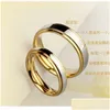 Couple Anneaux Haute Qualité Nouvelle Arrivée Titanium Bague En Acier Inoxydable Pour Femmes Hommes Lady Lovers Brillant Bijoux De Fiançailles Mâle Femelle Dr Dhrvw