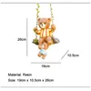 Garden Decorations Cute Mother And Child Bear Sitting On Swing Hang Ornaments Resin Statue Landscaping Animal Sculpture For Home Store Decor