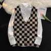 Vêtes pour hommes Sweater Vest Men S-3xl Vintage Knitwear Harajuku Plaid Y2K Vêtements coréens UNISE