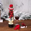أغطية زجاجة النبيذ يغطى ريد قبعة وشاح غطاء سعيد عيد الميلاد حفل احتفالي مطعم عيد الميلاد زخرفة عيد الميلاد هدية
