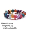 Perlen Colorf Naturstein Armbänder für Frauen Männer Heilung Regenbogen Perlen Yoga Elastizität Armreif Mode Handgemachte Schmuck Geschenk Drop De Dhwub