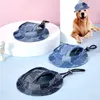 Abbigliamento per cani Cappello in denim Estate Tomba per cuccioli Cappelli Cat Visor Visor con buchi per le orecchie Piet Accessori per esterni Sun Sun