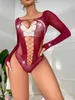 Sexig uppsättning sexig fisknätkroppar långärmad rostonkristallklänningar diamanter Bodystocking Lingerie 230808