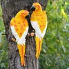 Resin Parrot Statue Wall Mounted DIY Outdoor Garden Tree Decoration Animal Sculpture For Home Office Garden Decor Ornament T200117250f