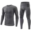 Men's Thermal Underwear Men Fleece Lined Set Motorcycle Skiing Base Layer Winter Warm Long Johns Shirts & Tops Bottom Suit175M