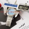 High-end 2813S automatic mechanical ladies watch Classic stainless steel strap with diamonds 36mm light blue fashion ladies Wristw292F