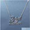 18K Gold Plated Custom Name Nameplate Pendant Necklace Stainless Steel Personalized Letter Choker Chain For Men Women Gift Drop Delivery