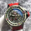 Luksusowe Richarmilles Watch Automatyczne zegarki mechaniczne Swiss Ruch Casual Mens RM6001 Poziom 5 tytanowy metalowy obudowa data miesiąca lot lot powrót skok 50 mm wn-jhgs